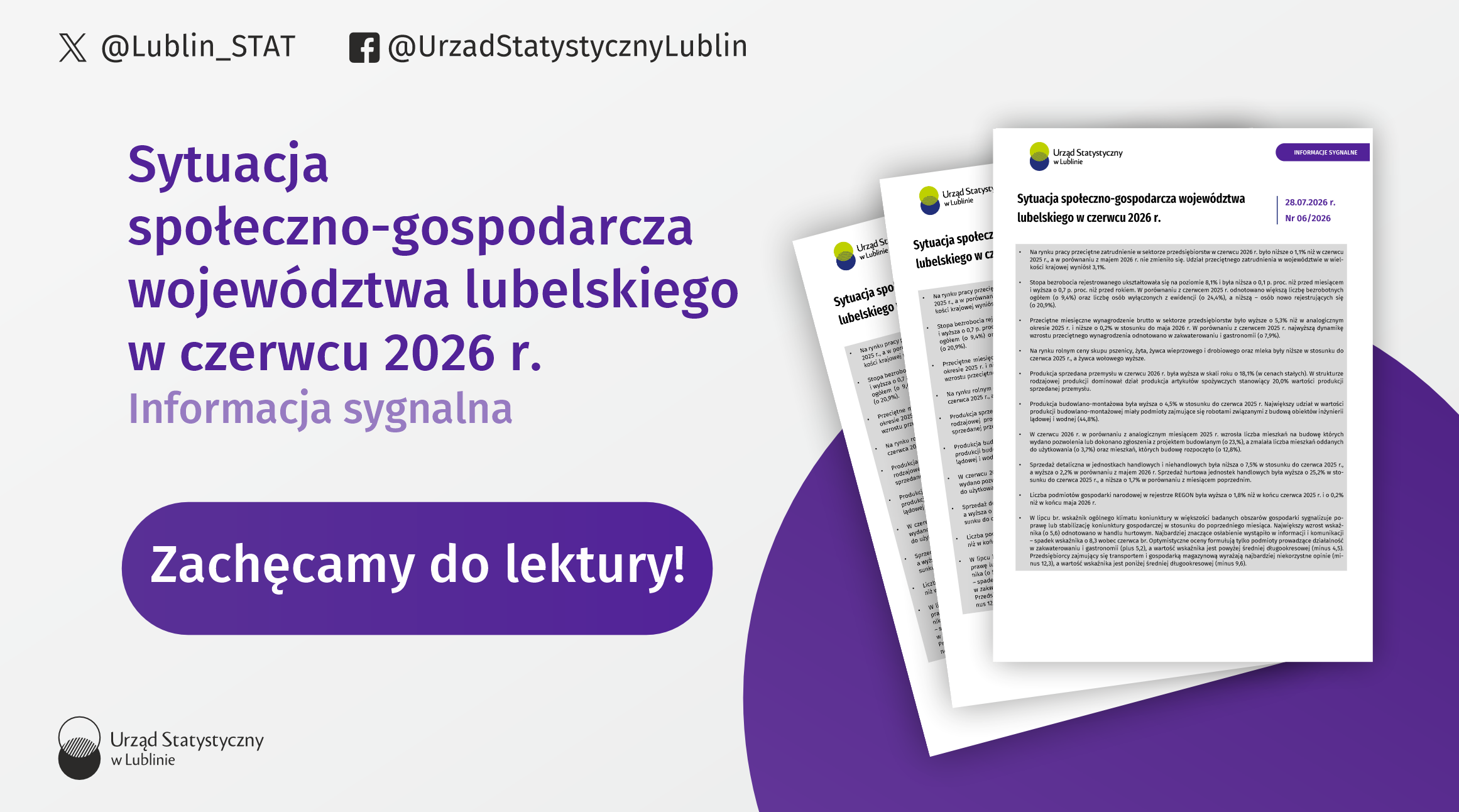 Sytuacja społeczno-gospodarcza województwa lubelskiego w czerwcu 2026 r.